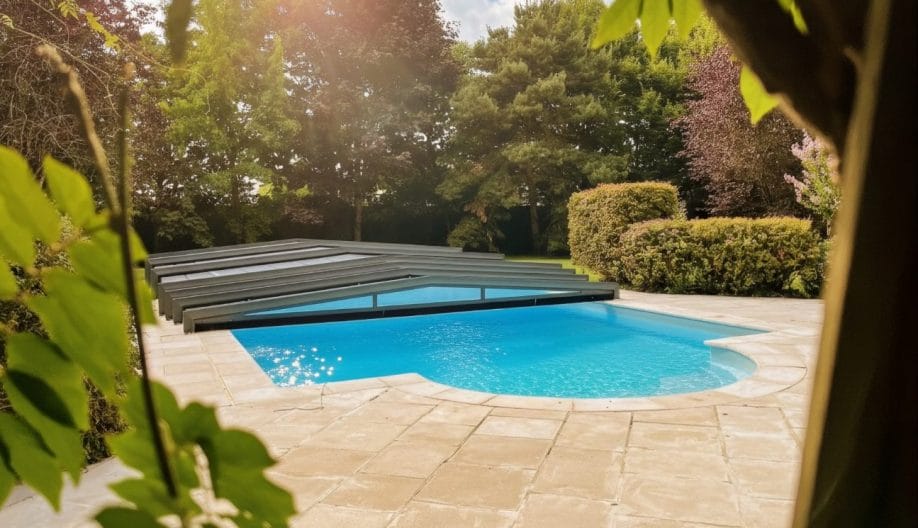 abri de piscine avec verrière